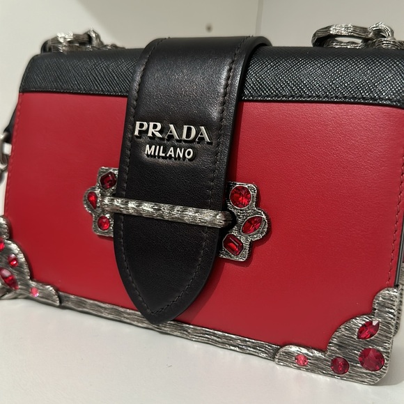 Prada Crystal Embellished Leather Bag - Picture 2 of 6